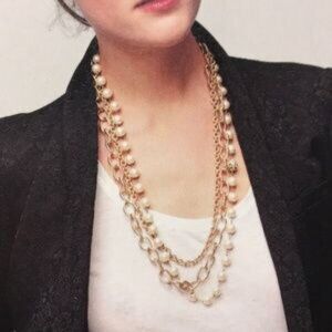 Stella & Dot🕊⚜️La CoCo Gold+Pearl Necklace